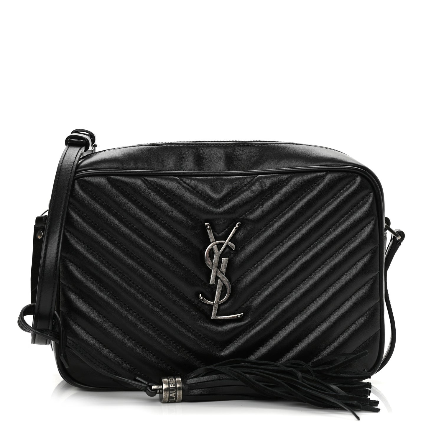 Calfskin Matelasse Monogram Lou Camera Bag Black