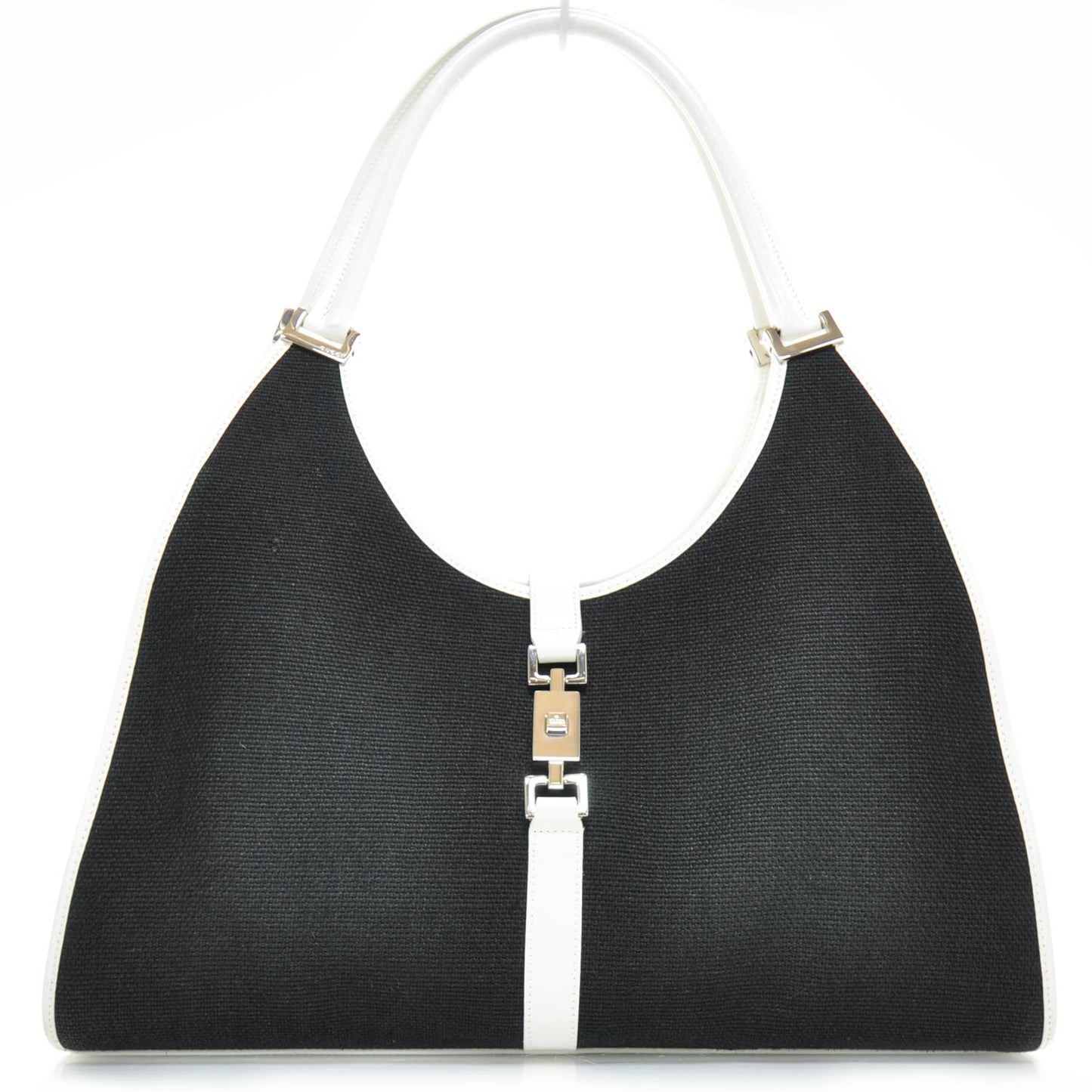 Canvas Bardot Bag Black and White