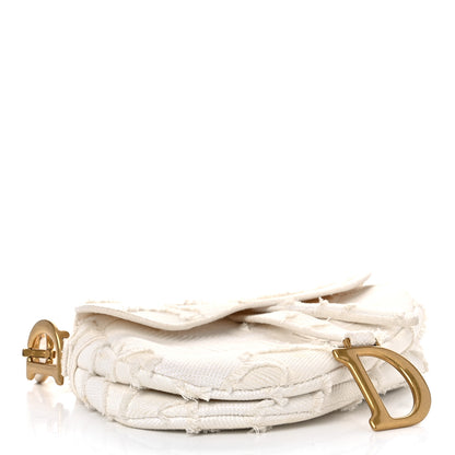 Christian Dior Canvas Embroidered Camouflage Saddle Bag White 4 of 28
