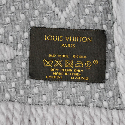 Louis Vuitton Wool Silk Logomania Scarf Pearl Grey 4 of 4