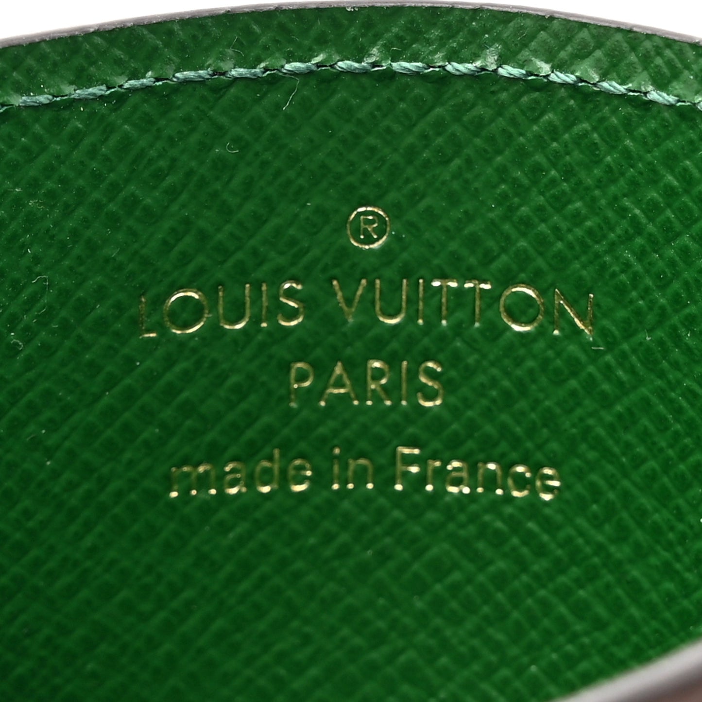 Monogram Calfskin Simple Card Holder Blue Green