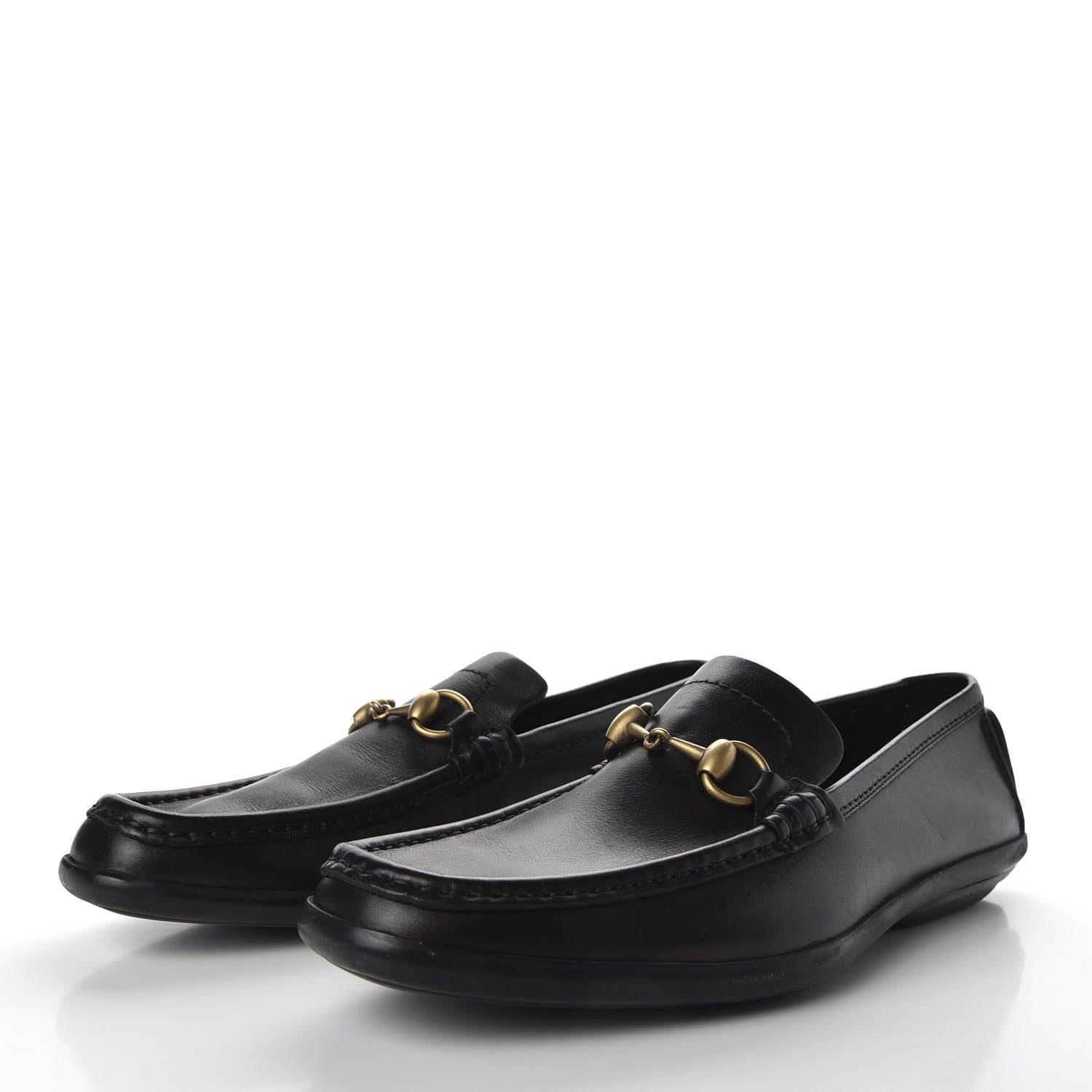 Gucci Calfskin Mens Horsebit Driver Loafers 8 Black 3 of 10