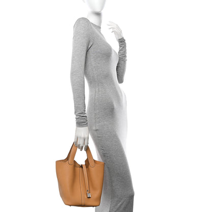 Hermes Taurillon Clemence Picotin Lock 22 MM Natural Sable 2 of 10