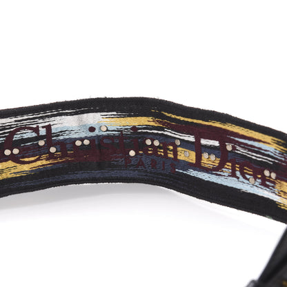 Christian Dior Canvas Embroidered Studded Shoulder Strap Black Multicolor 4 of 5