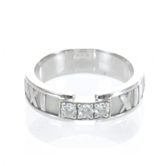 Tiffany 18k White Gold Diamond Atlas Ring 6 6 of 8
