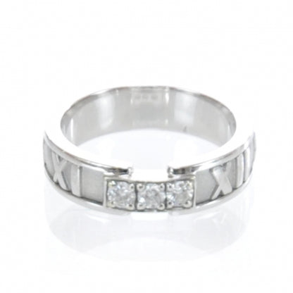 Tiffany 18k White Gold Diamond Atlas Ring 6 6 of 8