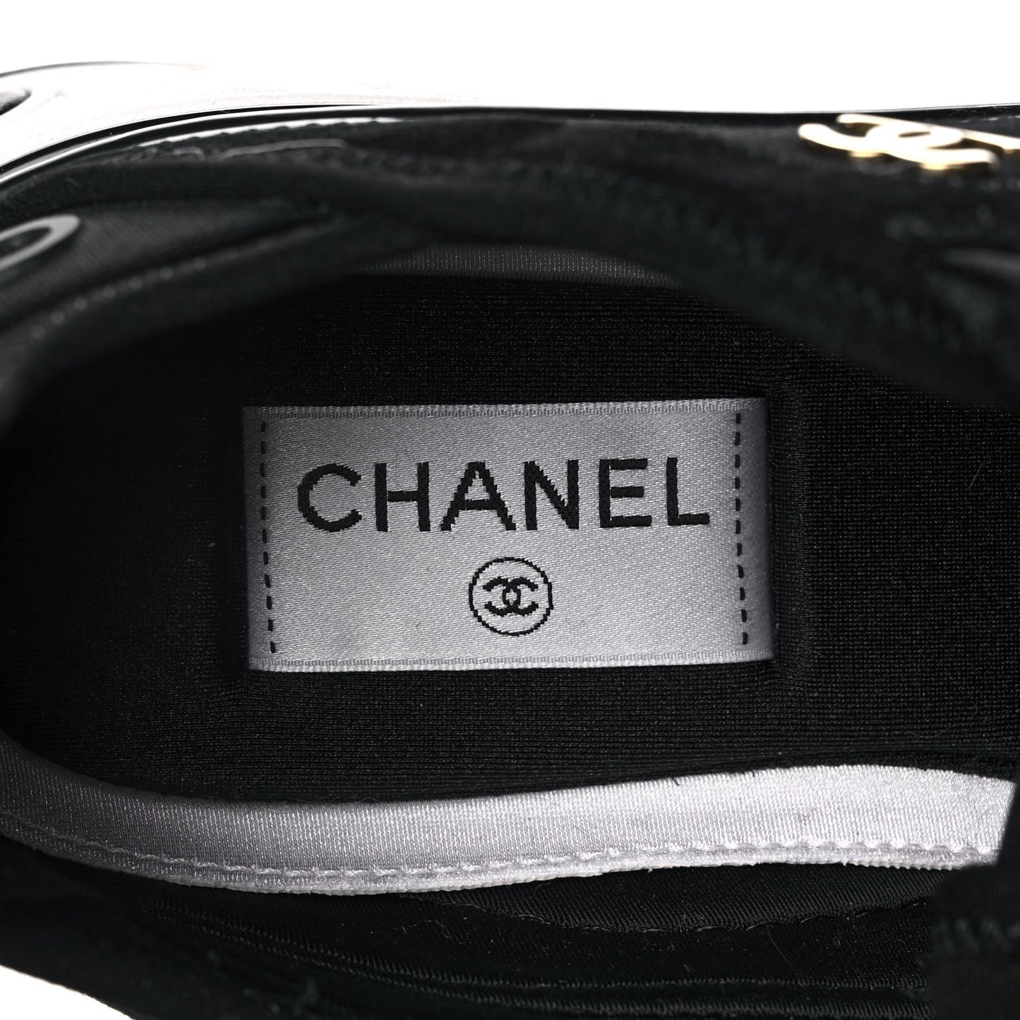 Velvet Calfskin Mixed Fibers CC Sneakers 38 Black