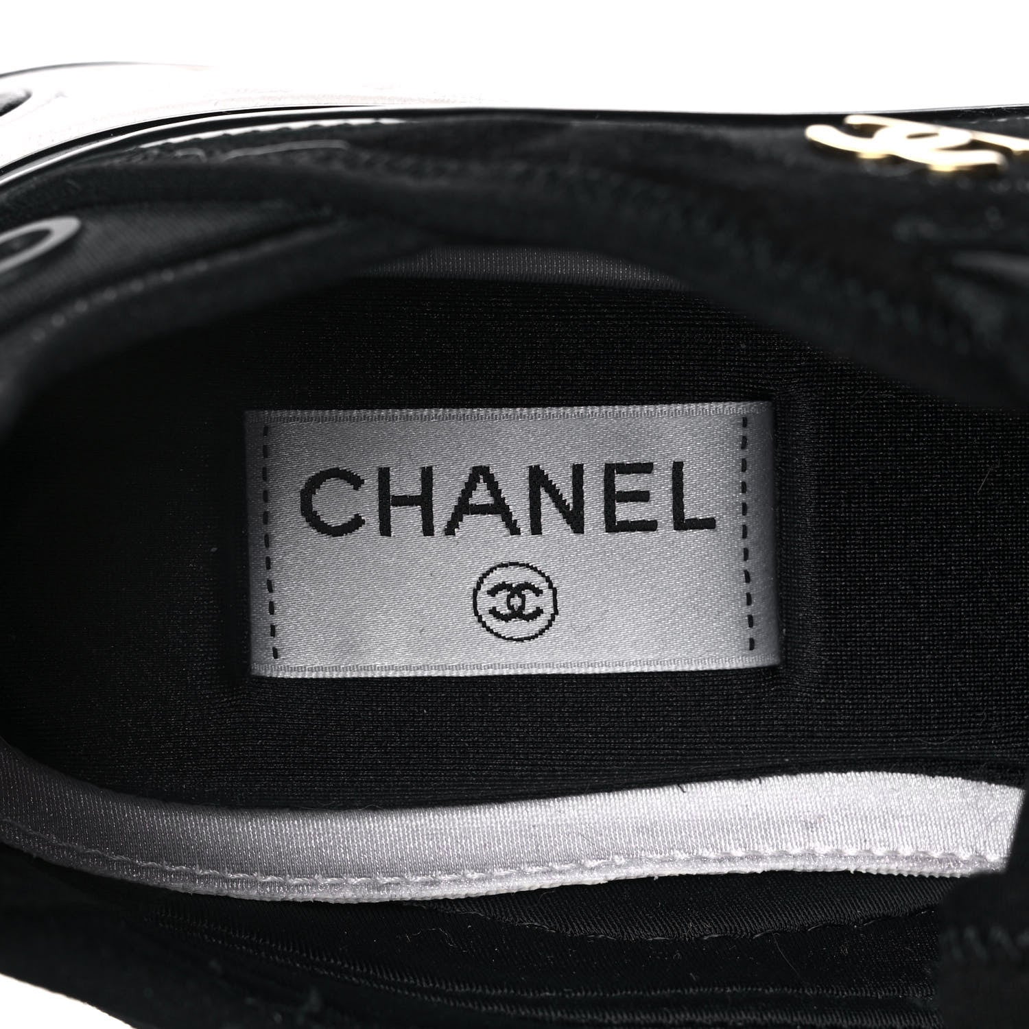 Chanel Velvet Calfskin Mixed Fibers CC Sneakers 38 Black 7 of 9