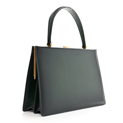 Celine Box Calfskin Medium Clasp Bag Dark Green 3 of 9