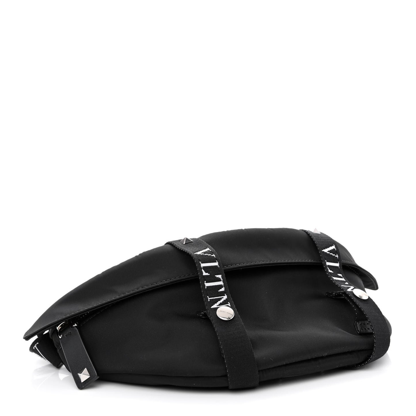 Nylon Ribbon VLTN Belt Bag Black