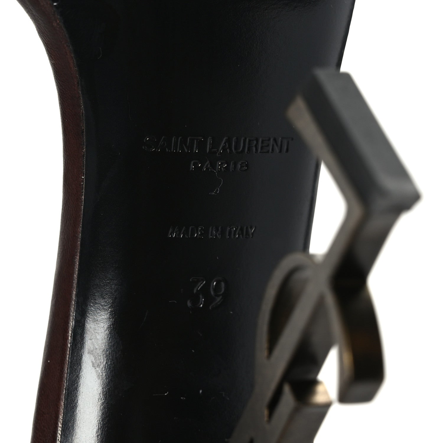 Saint Laurent Calfskin Opyum 110 Sandals 39 Brown 17 of 18