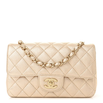 Chanel Metallic Lambskin Quilted Mini Rectangular Flap Gold 1 of 10