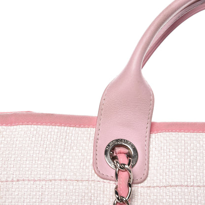 Chanel Woven Straw Raffia Large Deauville Tote Pink 21 of 31