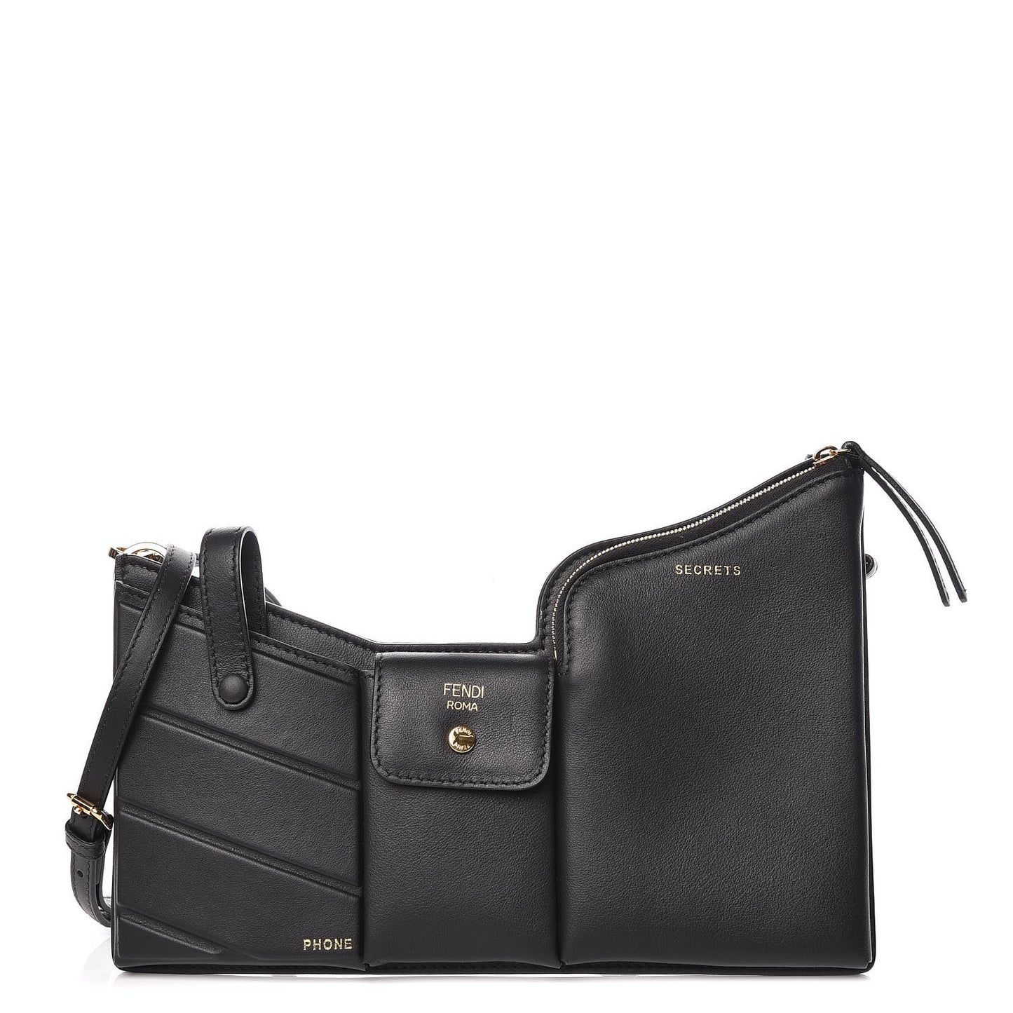 Vitello Grace 3 Pocket Mini Crossbody Bag Matte Black