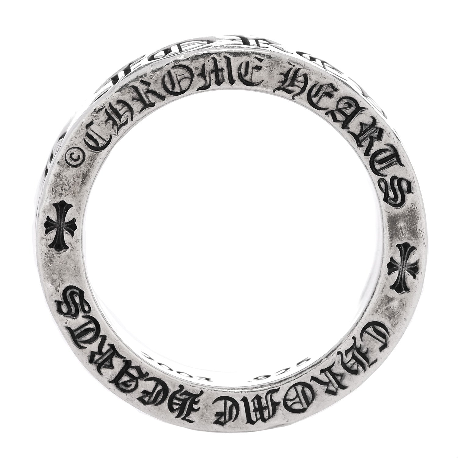 Chrome Hearts Sterling Silver Cross CH Forever Spacer Ring 57 8 5 of 5