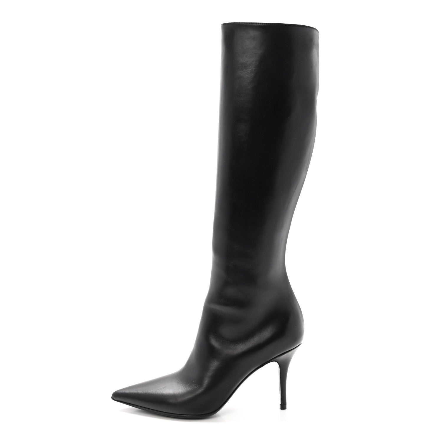 Christian Dior Calfskin Cherie Pointy Toe Tall Boots 37 Black 1 of 9