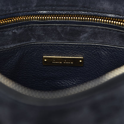 Miu Miu Goatskin Madras Tote Baltico 6 of 9
