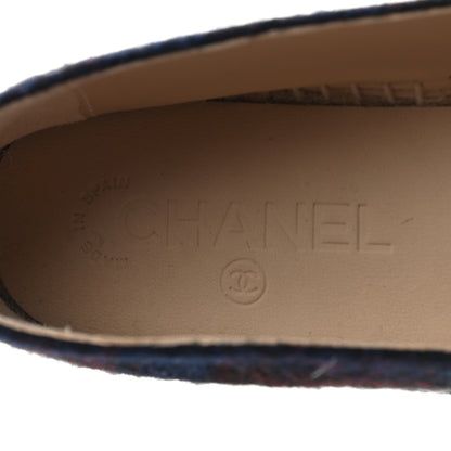 Chanel Fabric CC Espadrilles 39 Burgundy Navy Dark Grey 8 of 9