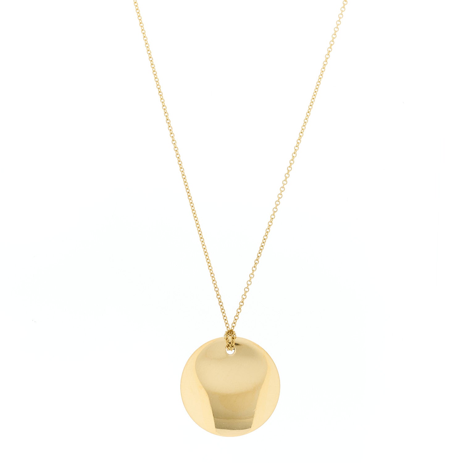Tiffany 18K Yellow Gold Elsa Peretti Round Disc Pendant Necklace 1 of 6