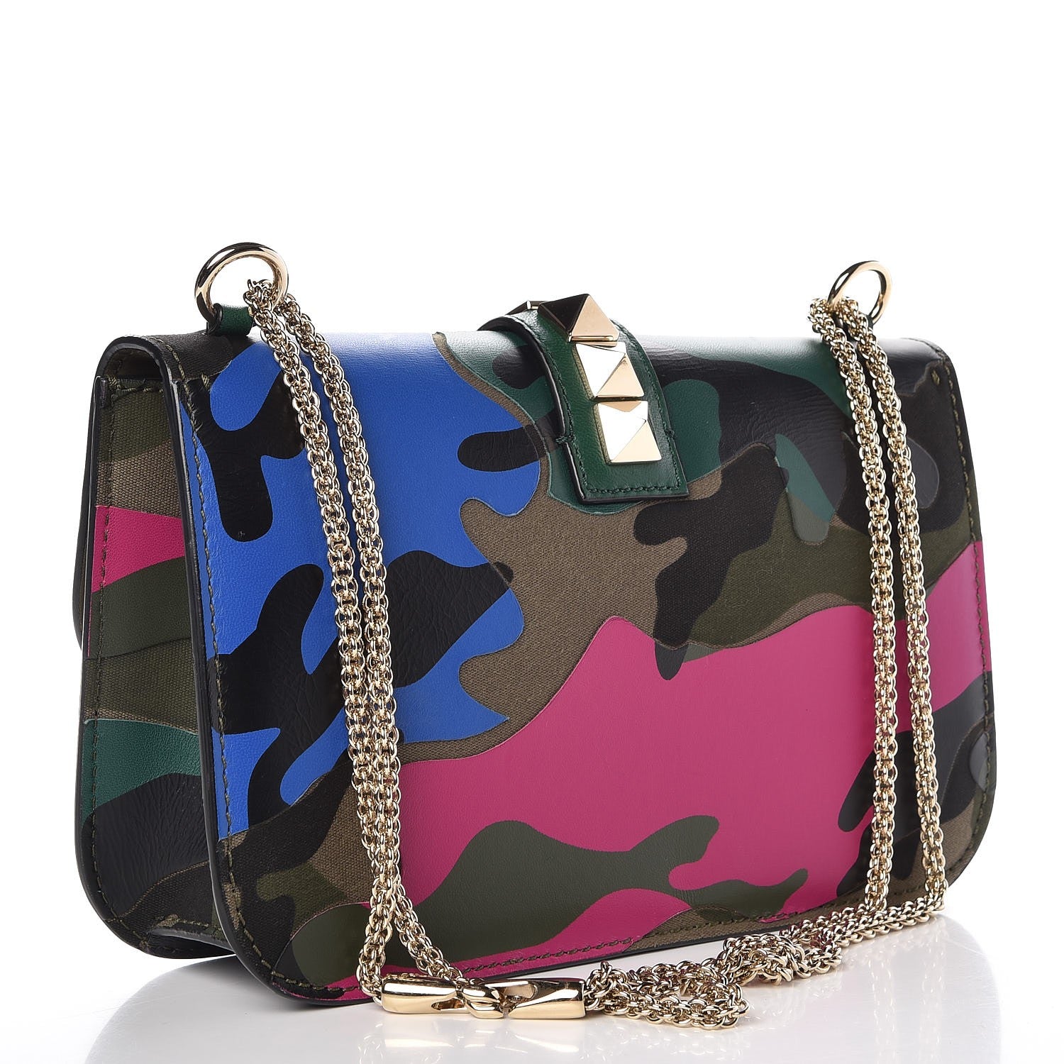 Valentino Garavani Nappa Canvas Camouflage Medium Glam Lock Rockstud Flap Multicolor 3 of 7