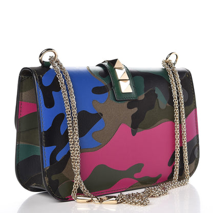 Valentino Garavani Nappa Canvas Camouflage Medium Glam Lock Rockstud Flap Multicolor 3 of 7
