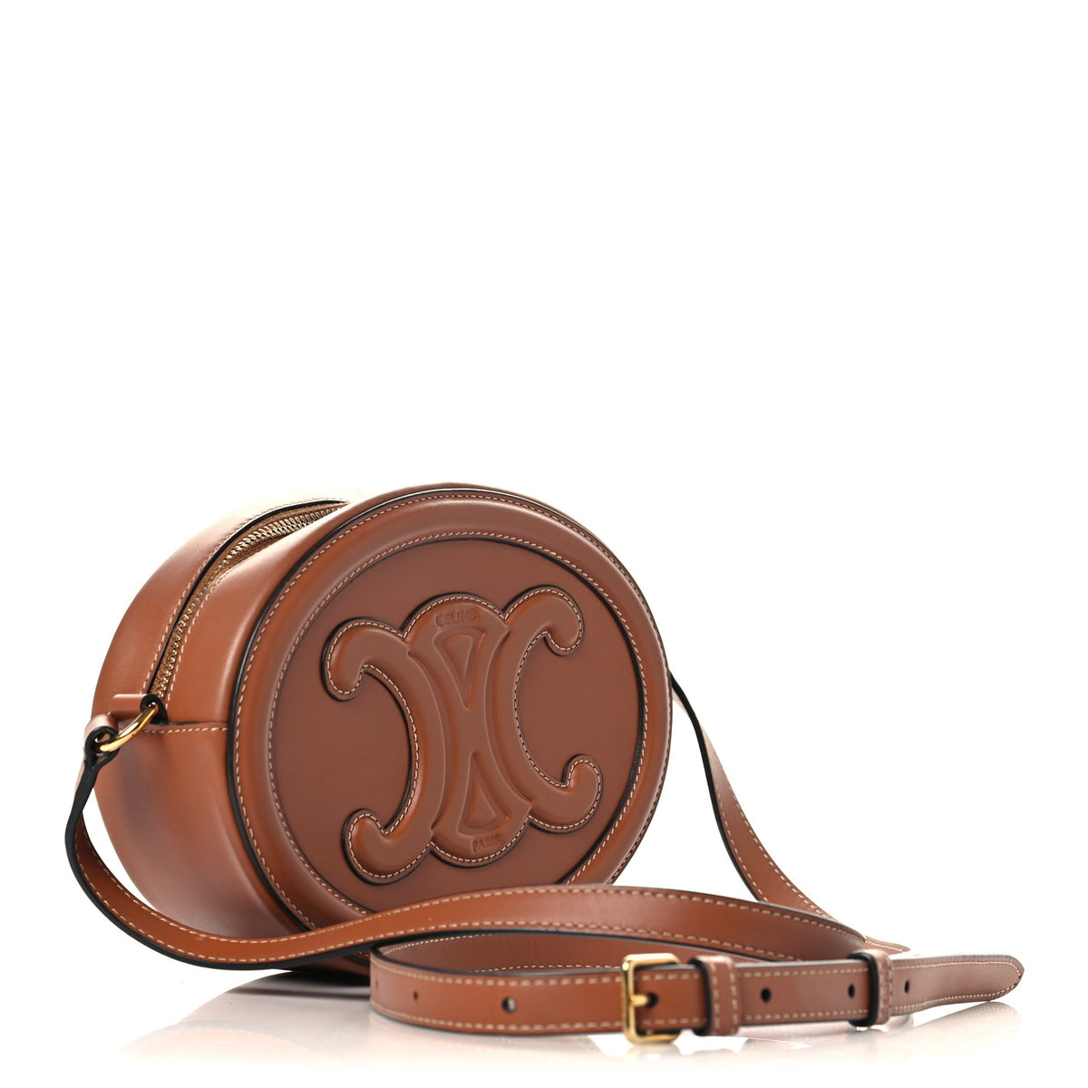 Celine Smooth Calfskin Cuir Triomphe Oval Bag Tan 2 of 11