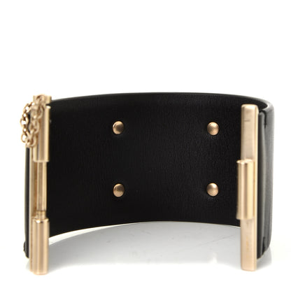 Chanel Calfskin CC Wide Cuff Black Gold 4 of 6