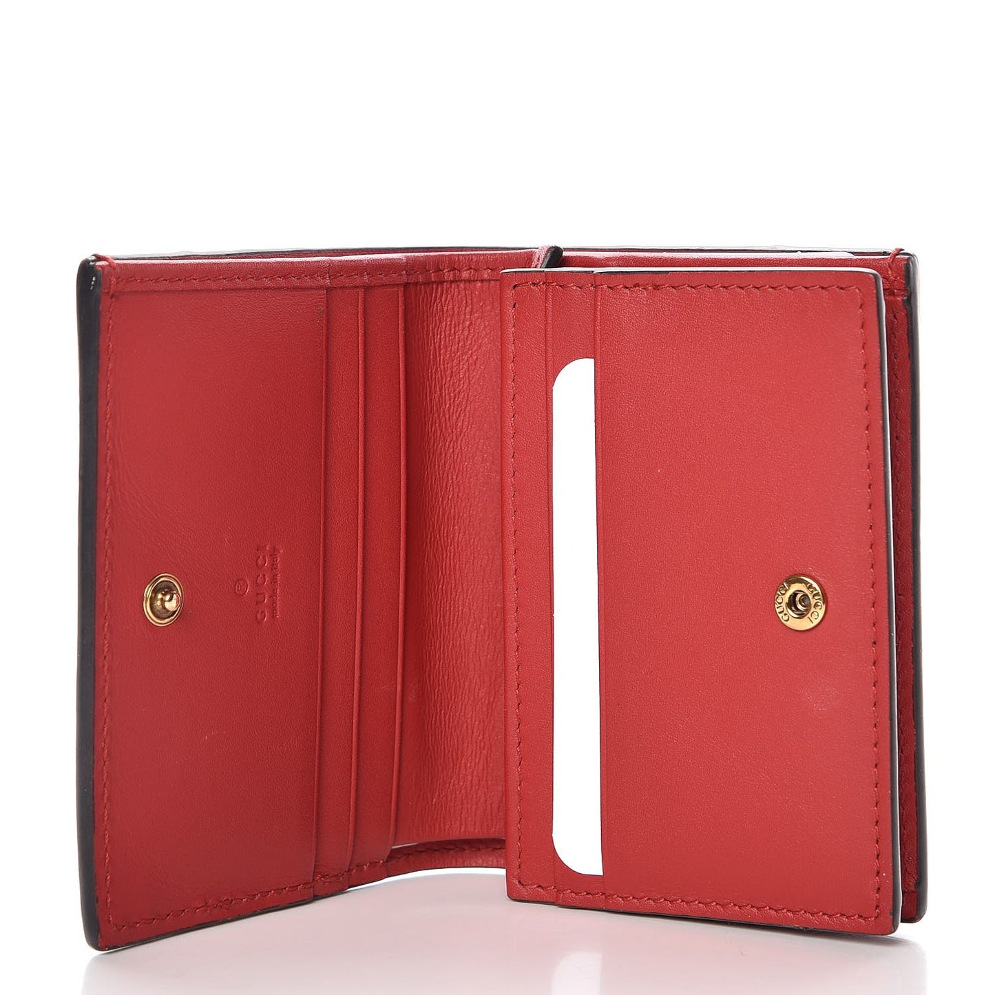 Calfskin Queen Margaret Card Case Wallet Blue Agata Hibiscus Red Mystic White