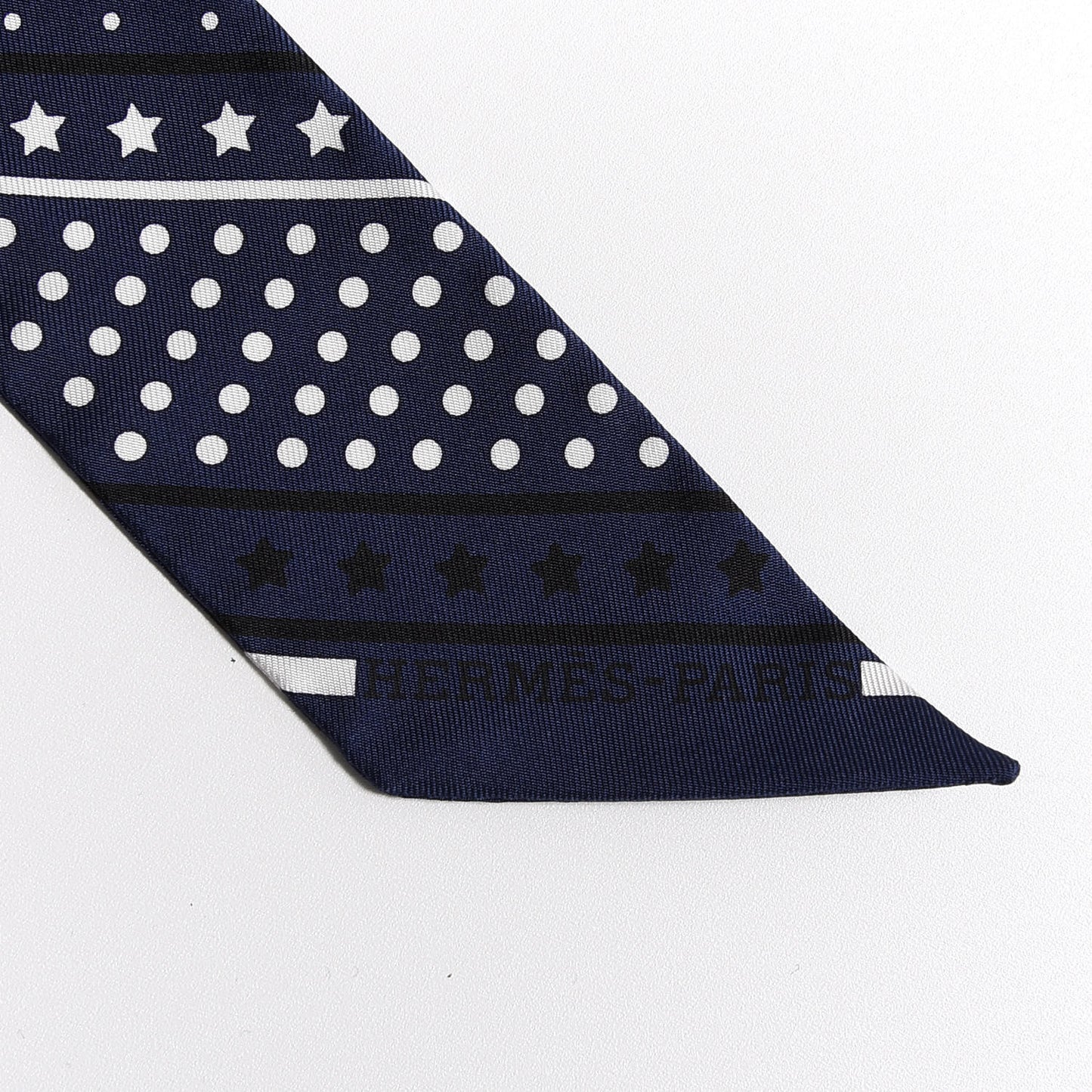 Silk Les Flacons Bandana Twilly Marine Rouge White