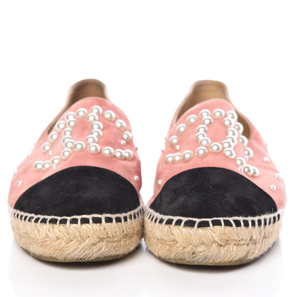 Chanel Suede Pearl CC Espadrilles 37 Pink 2 of 19
