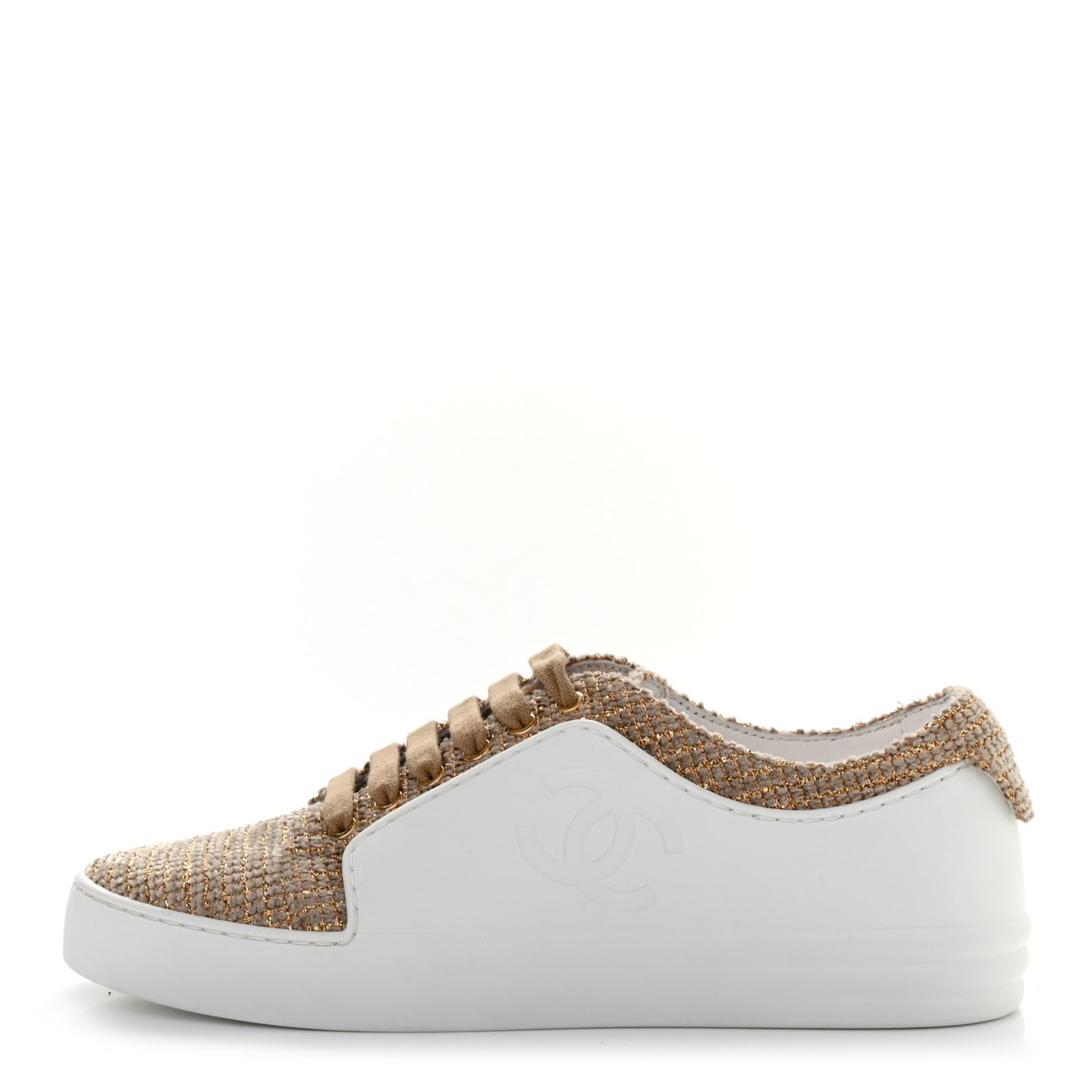 Fantasy Tweed Sneakers 35 Beige Gold