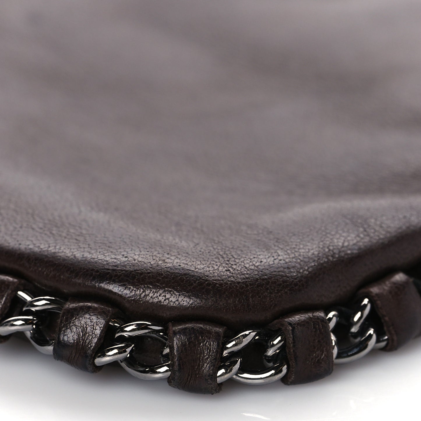 Calfskin Logo Pochette Brown