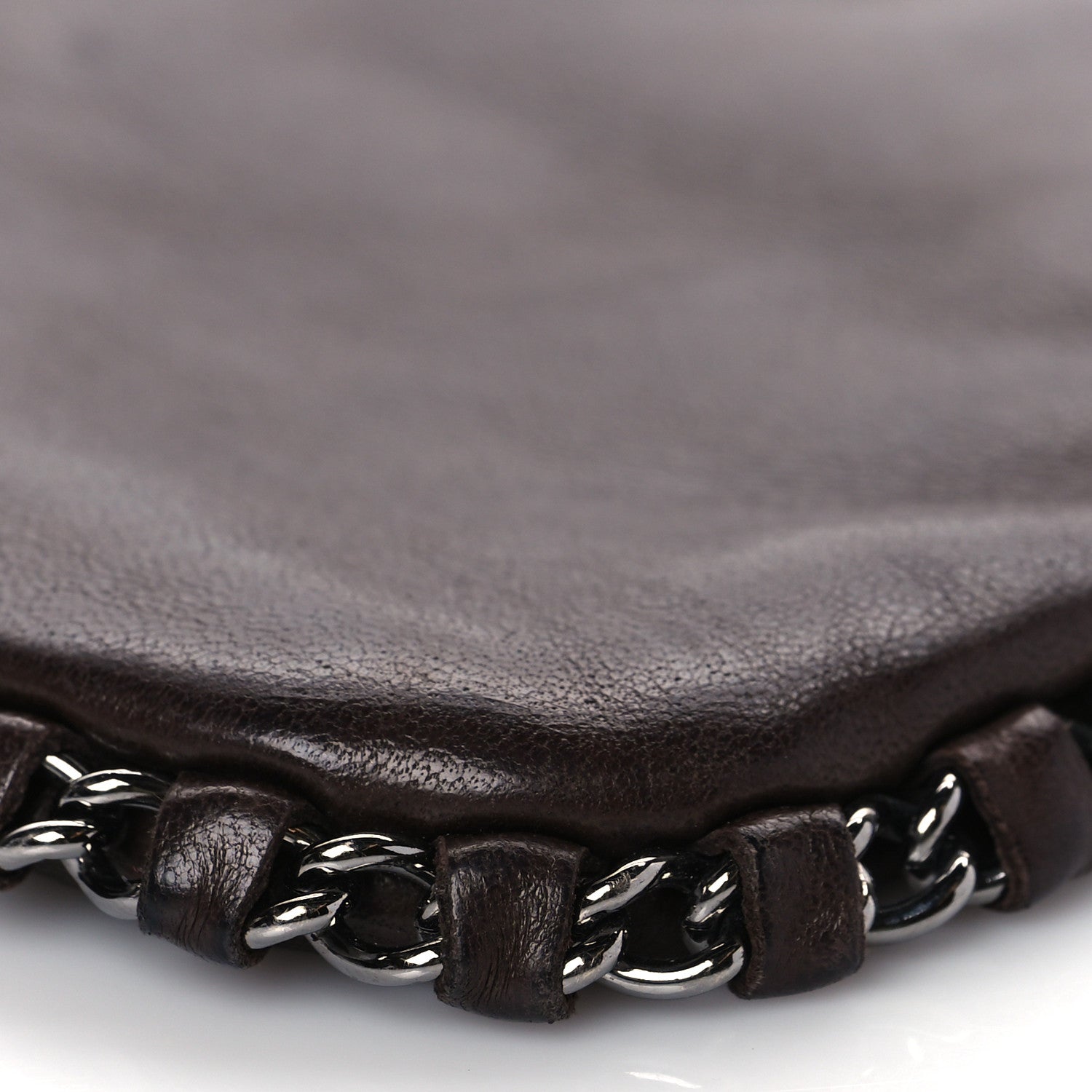 Chanel Calfskin Logo Pochette Brown 9 of 9