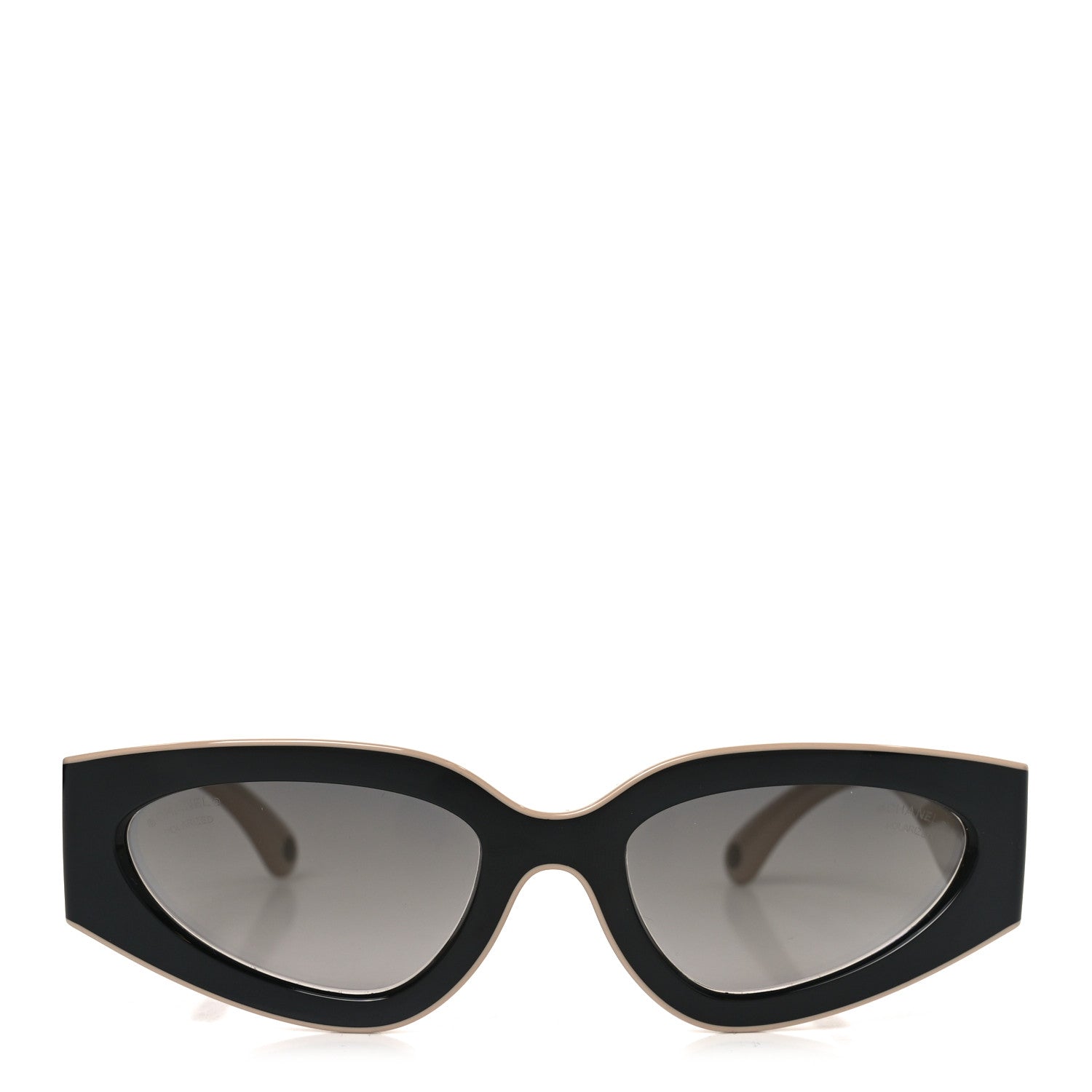 Chanel Acetate Cat Eye Sunglasses 6056 Black Beige 2 of 7