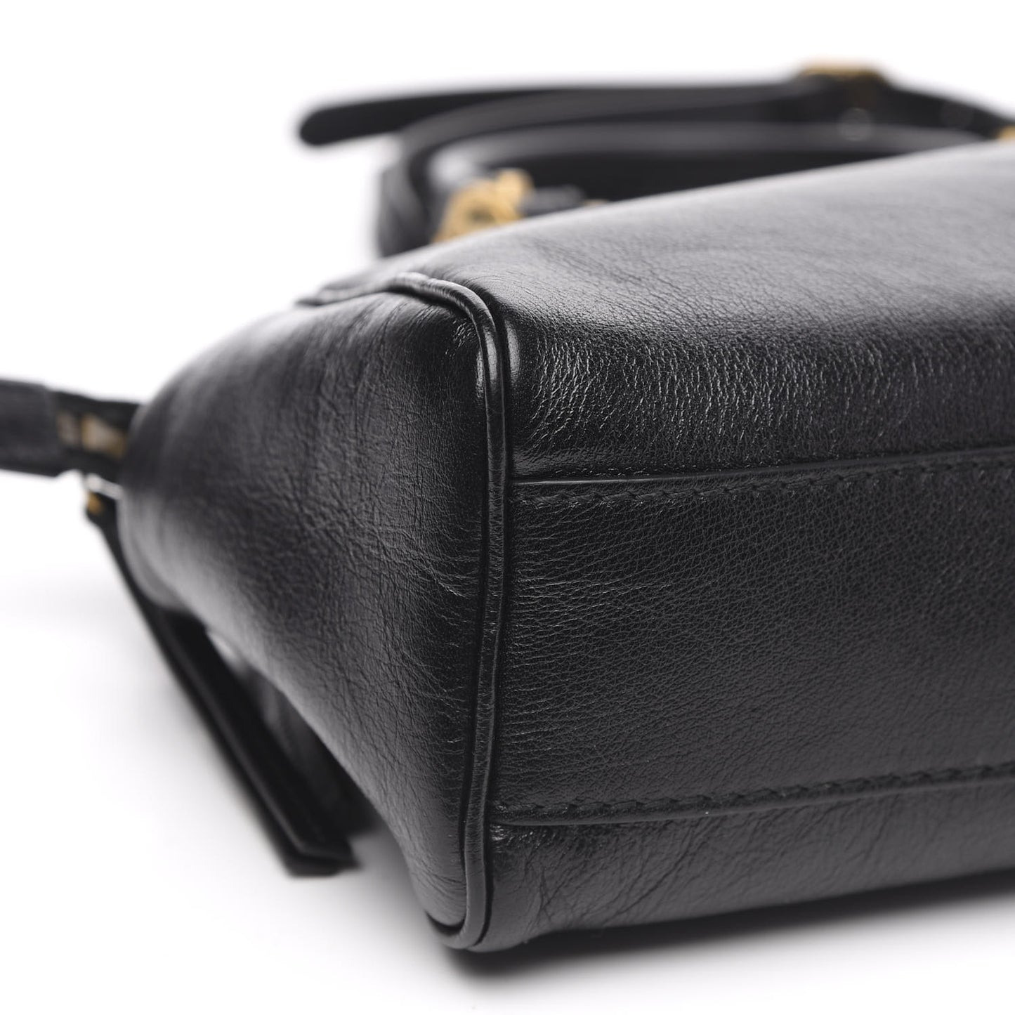 Calfskin Medium Re(Belle) Top Handle Bag Black