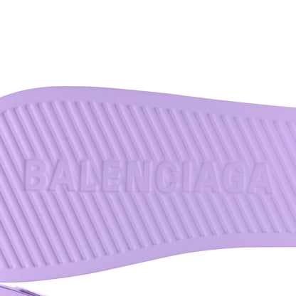 Balenciaga Rubber BB Womens Pool Slide Sandals 39 Lilac 6 of 8