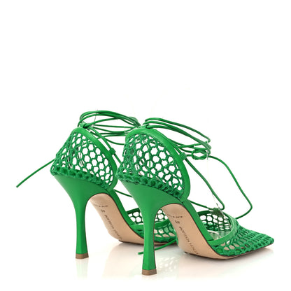 Bottega Veneta Mesh Nappa Stretch Ankle Tie 90mm Sandals 40 Grass 5 of 11