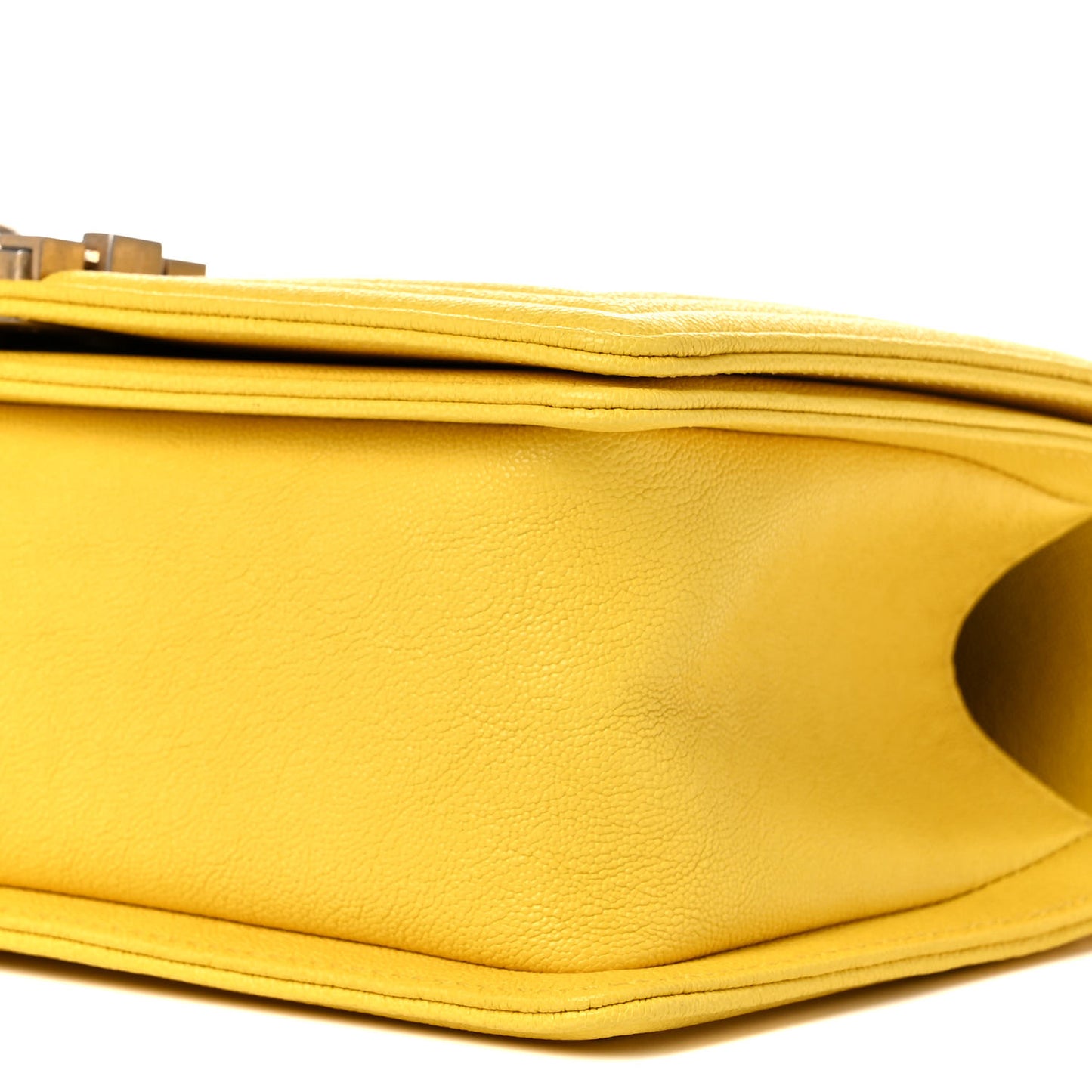 Caviar Quilted Medium Boy Flap Yellow