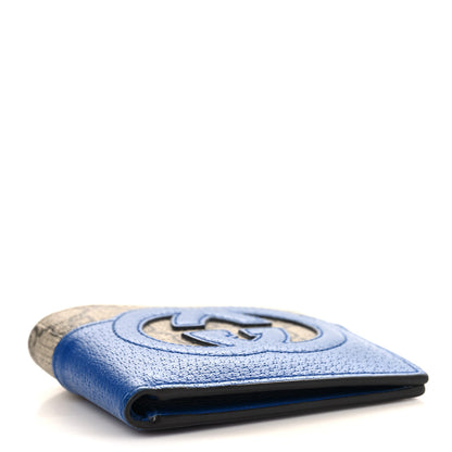 Gucci GG Supreme Monogram Soho Bi-Fold Wallet Beige New Acero Blue 4 of 8