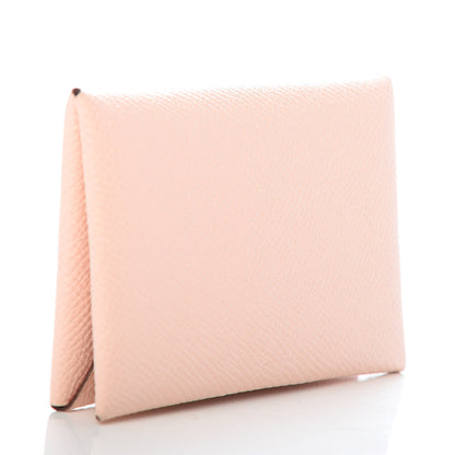 Hermes Epsom Verso Calvi Card Case Rose Sakura Rose Azalee 3 of 6