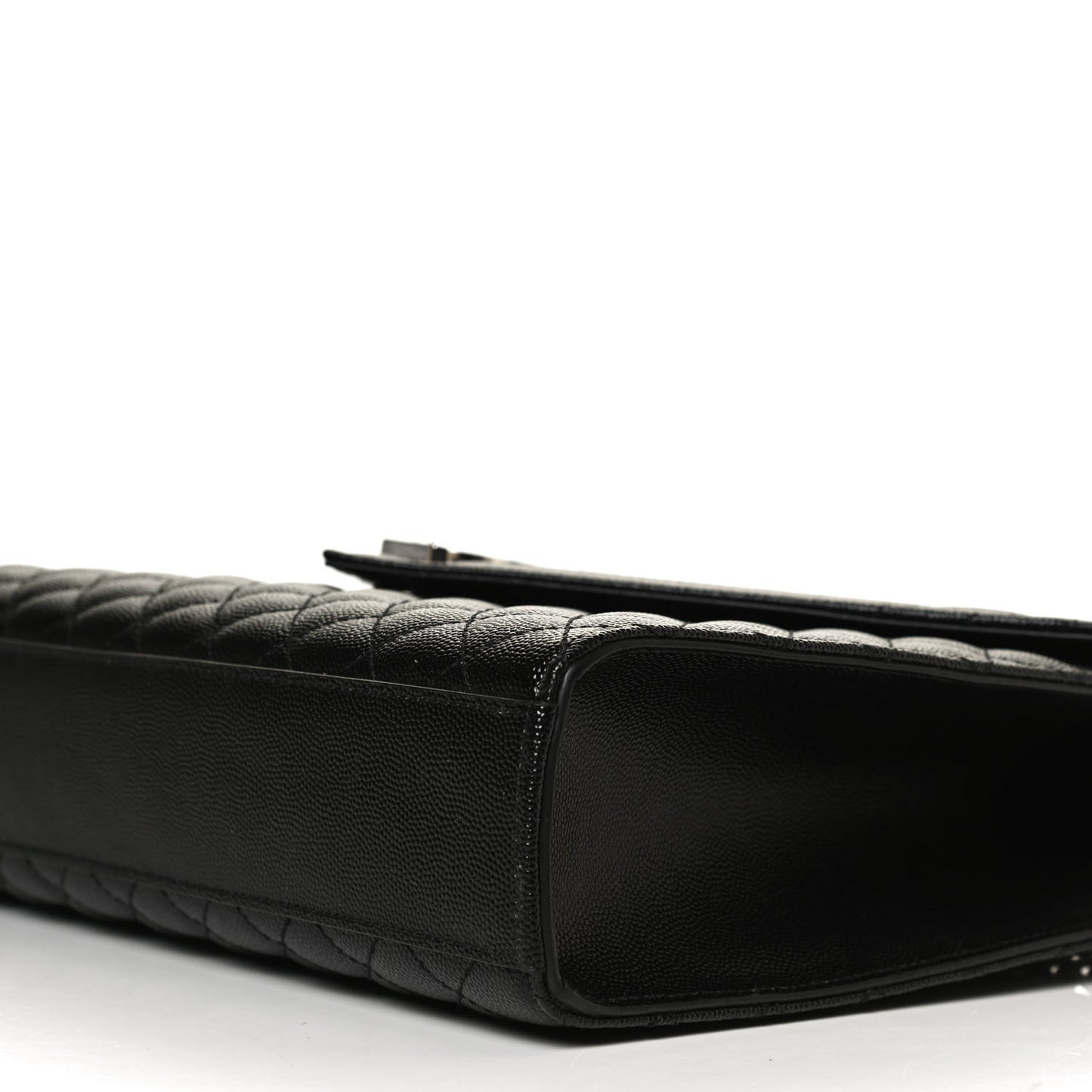 Grain De Poudre Textured Mixed Matelasse Large Triquilt Monogram Satchel Black