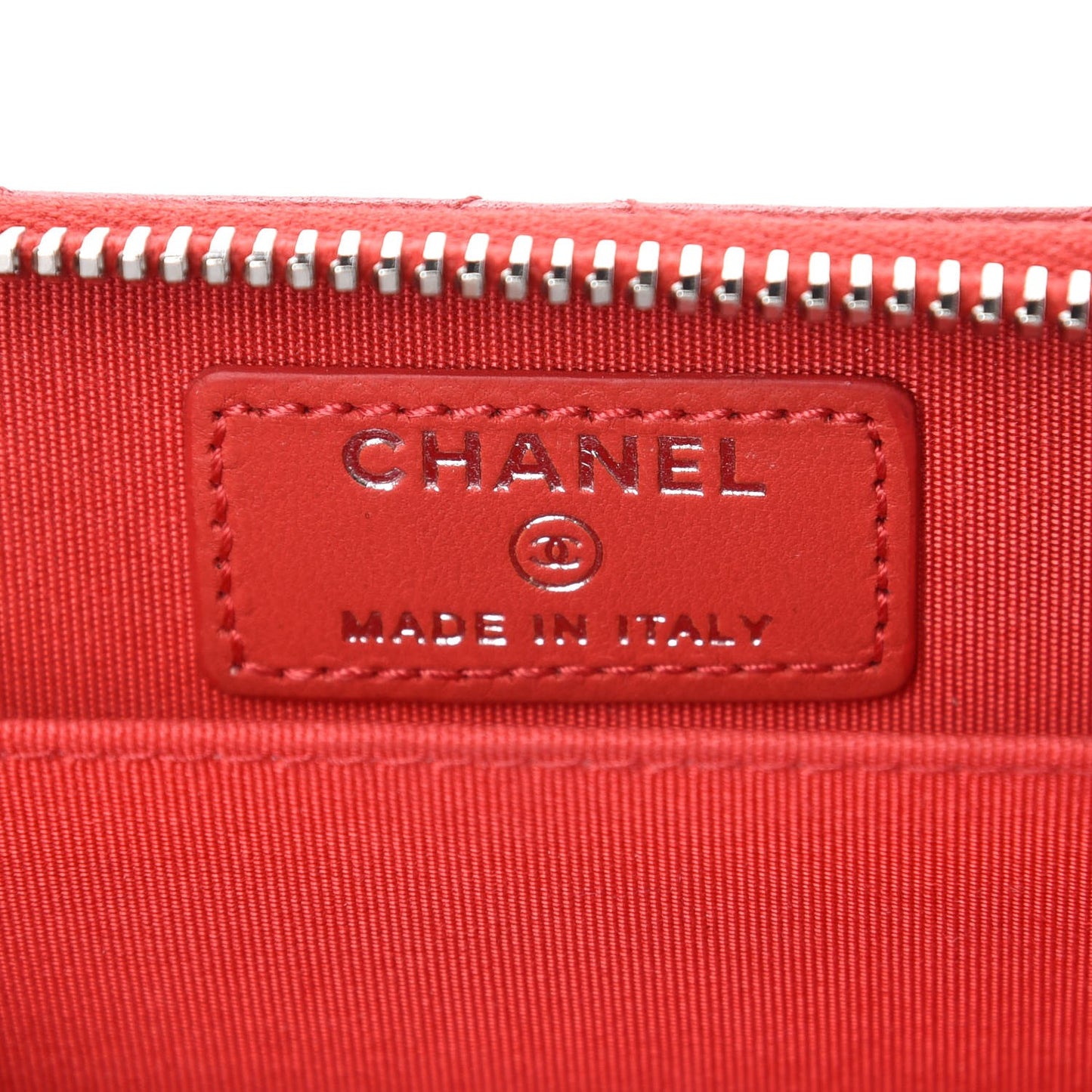 Lambskin Double Stitch Zip Coin Purse Coral Pink