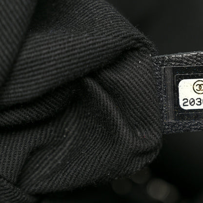 Chanel Calfskin Laser Cut Perforated CC Tote Black 7 of 10