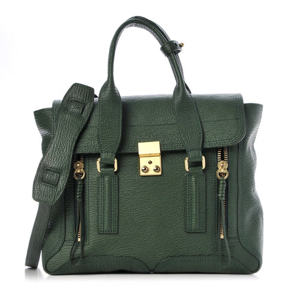 3.1 Phillip Lim 3.1 Textured Calfskin Medium Pashli Satchel Jade 1 of 9