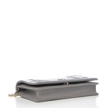 Christian Dior Grained Calfskin Diorama Wallet on Chain Pouch Gris 4 of 9