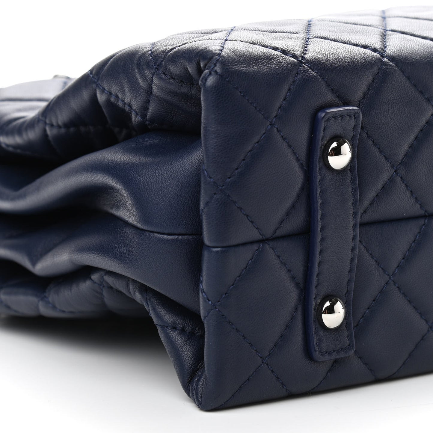 Lambskin Quilted By 3 Shopping Tote Navy