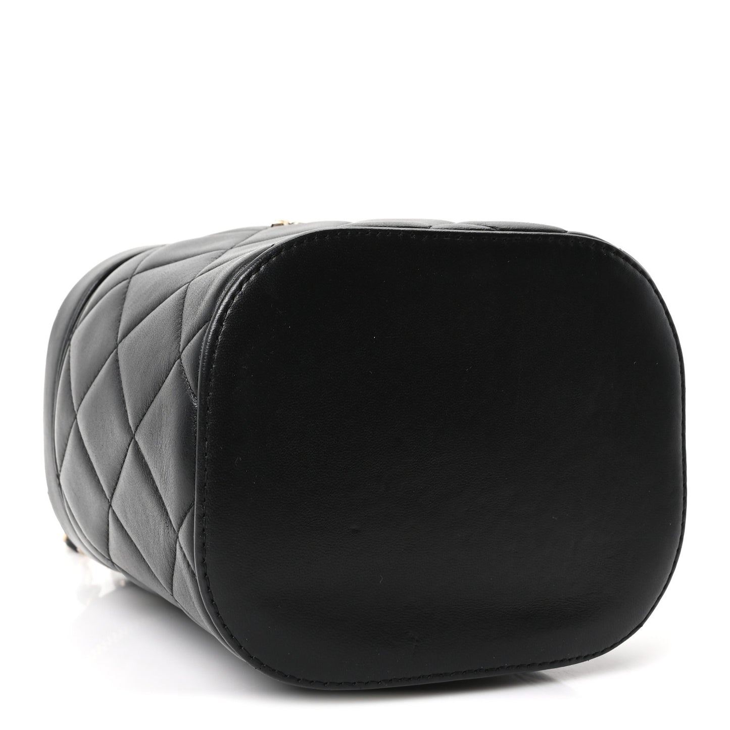 Lambskin Quilted Trendy Vanity Case Black