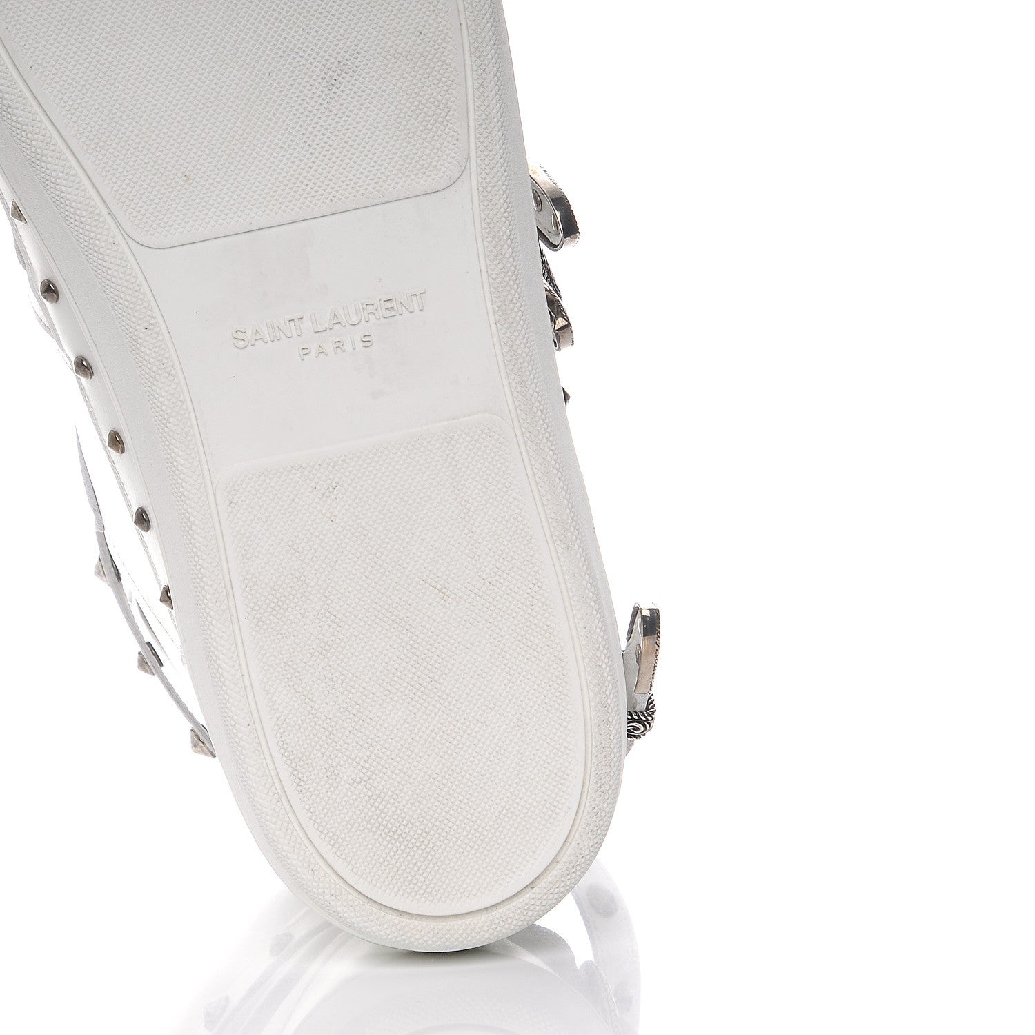 Saint Laurent Calfskin Wolly Spike SL/08H High Top Sneakers 47.5 White 15 of 15