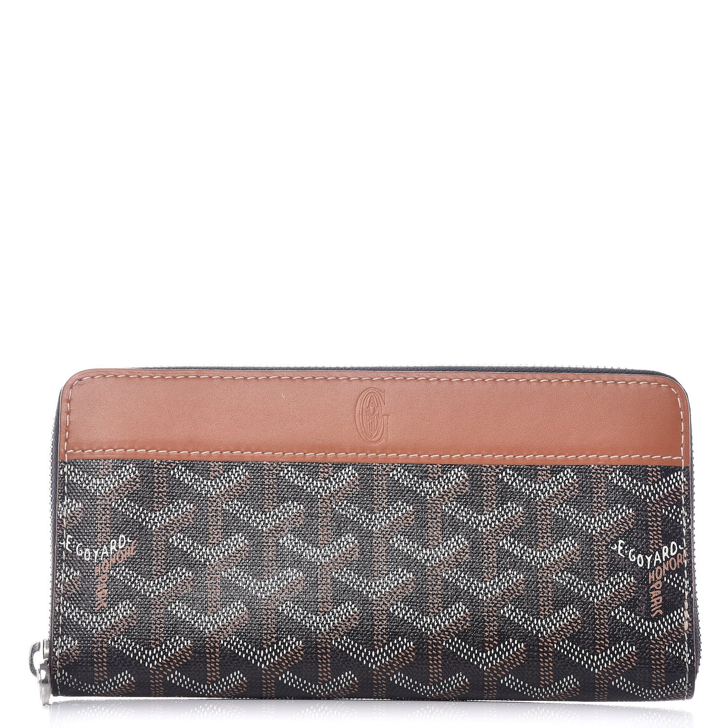 Goyardine Matignon Zip Around GM Wallet Black Gold