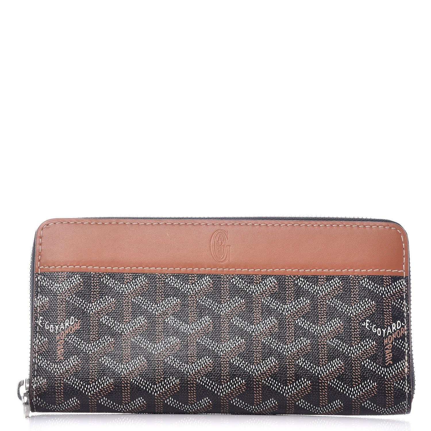 Goyard Goyardine Matignon Zip Around GM Wallet Black Gold 1 of 10